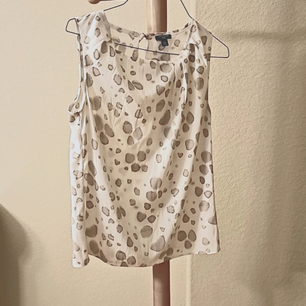 Ann Taylor Shell, Cream/Gray 6P